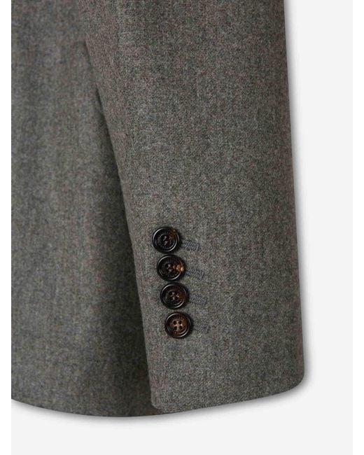 Brunello Cucinelli Gray Blazer Straight Wool for men