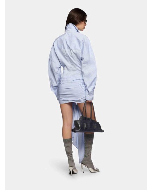 The Attico Blue Mini Shirt Dress