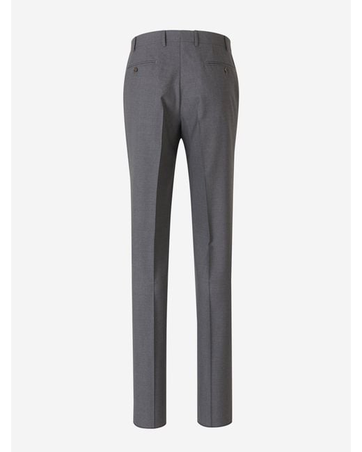 Canali Gray Formal Wool Trousers for men