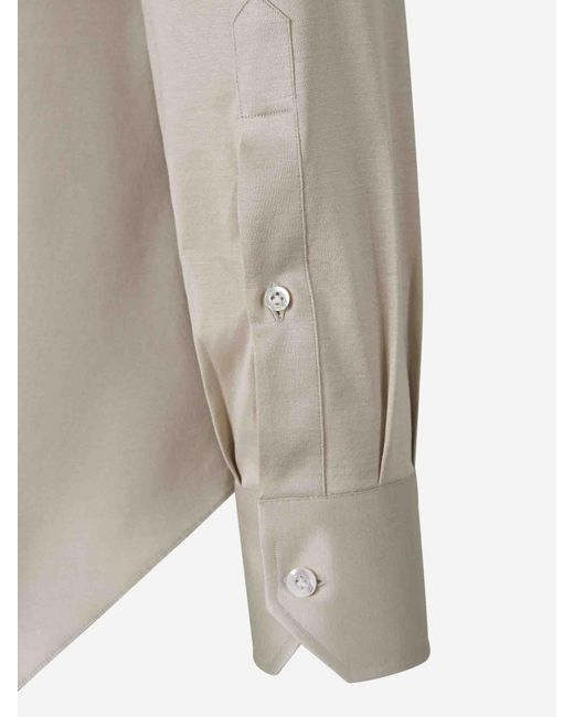 Fray White Micro Knit Shirt for men
