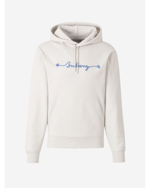 Sweat À Capuche En Coton Burberry pour homme en coloris White