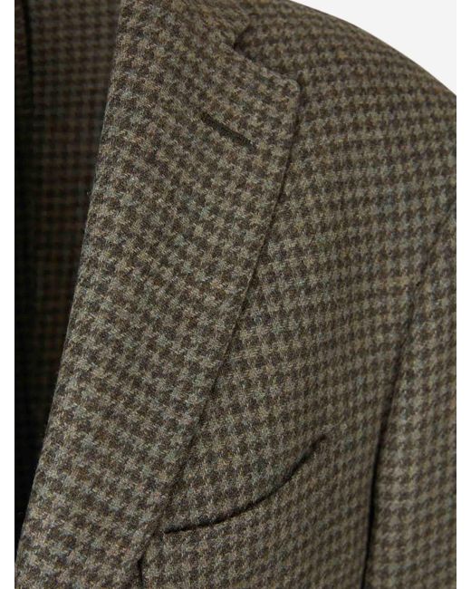 Blazer Dritto Lana di Boglioli in Green da Uomo