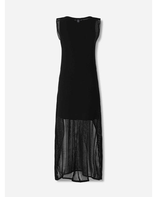 Alaïa Black Ruffled Knit Dress