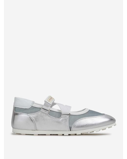 Marni White Flat Ballet Flats