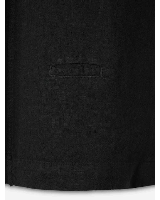 Santa Eulalia Black Short Sleeve Linen Shirt for men