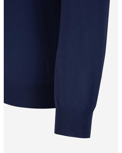 Zanone Blue Wool Knitted Sweater for men