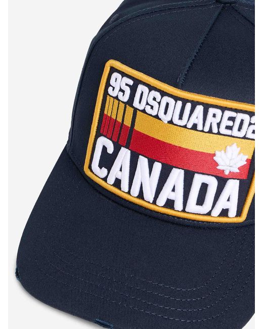 DSquared² Blue D2 Patch Cap for men