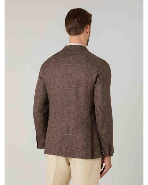 Boglioli Brown Blazer Straight Linen for men