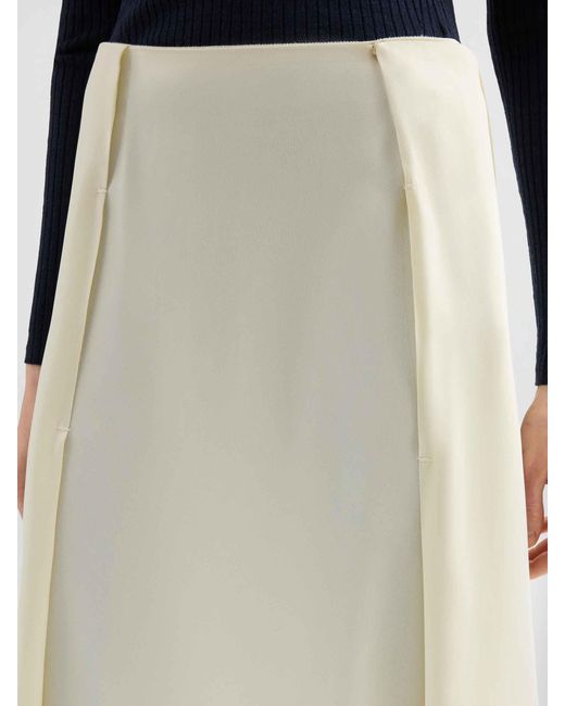 Jil Sander Natural Reverse Pleated Skirt