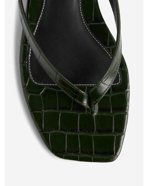 Totême White Crocodile Effect Sandals