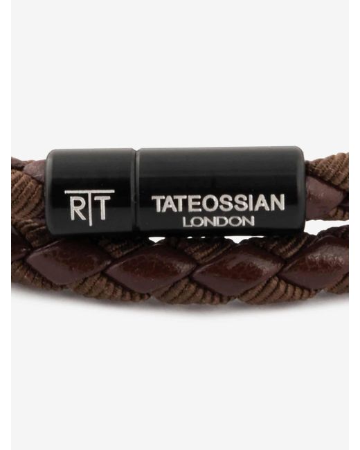 Tateossian White Chelsea Leather Bracelet for men