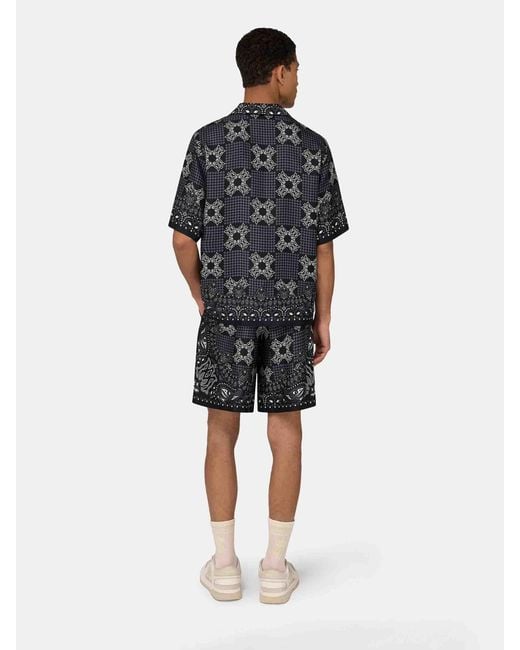 Amiri Black Ma Check Camp Shirt for men