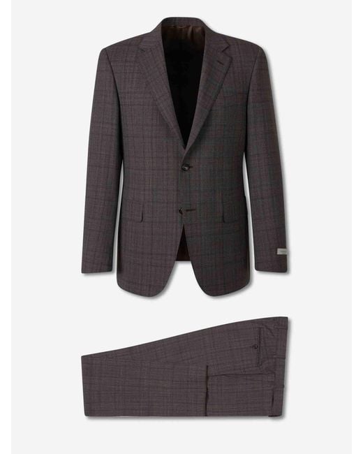Canali Black Straight Wool Suit for men