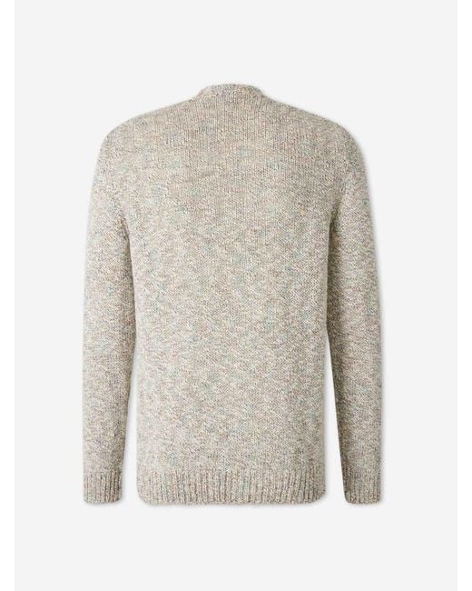 Fedeli White Crew Neck Sweater for men