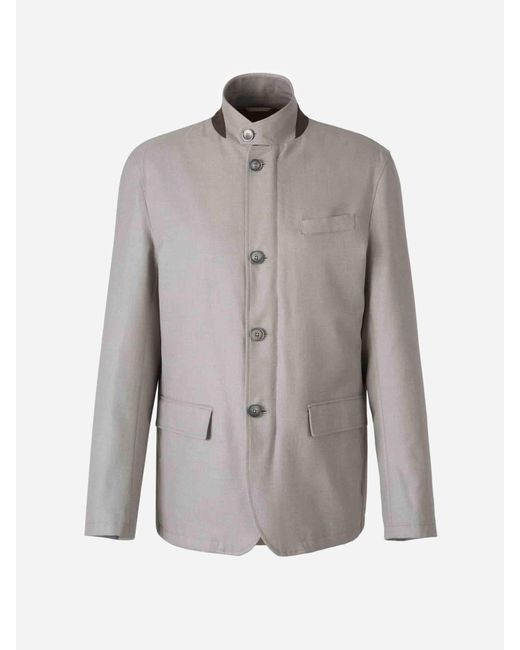 Chaqueta Lana Seda Herno de hombre de color Gray