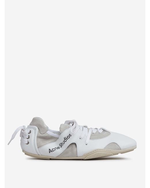 Acne White Lace-Up Sneakers for men