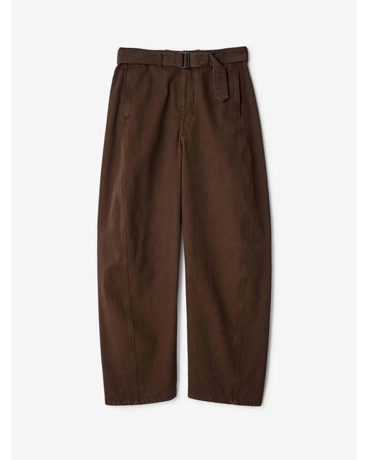 Lemaire Brown Wide Leg Trousers Belt for men