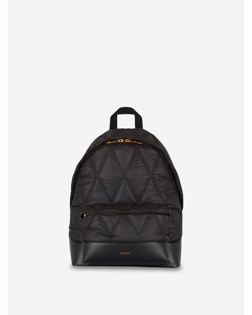 Balmain Black Diamond Quilted Backpack for men