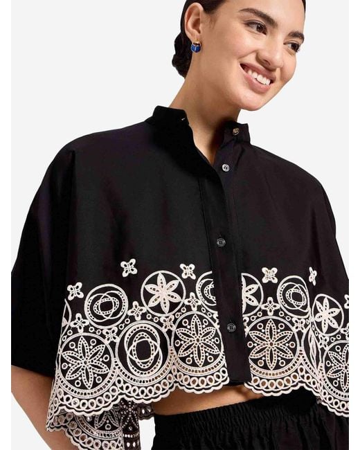 LaDoubleJ Black Mini Scarf Blouse