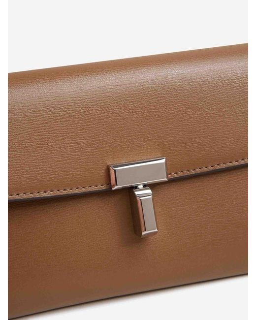 Totême White T-Lock Leather Wallet