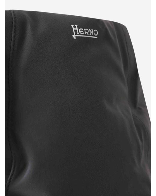 Herno Gray Long Hooded Down Jacket for men