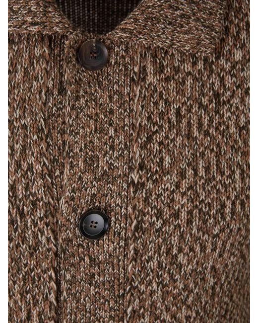 Brioni Brown Wool Cardigan for men