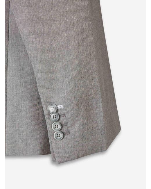 Victoria Beckham Gray Straight Closure Blazer