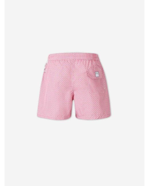 Fedeli Pink Printed Swimsuit for men