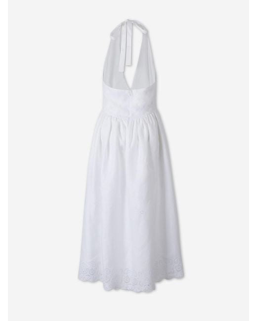Staud White Grazia Linen Dress