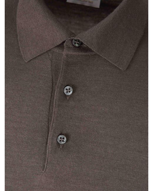 Santa Eulalia Brown Cashmere And Silk Polo for men