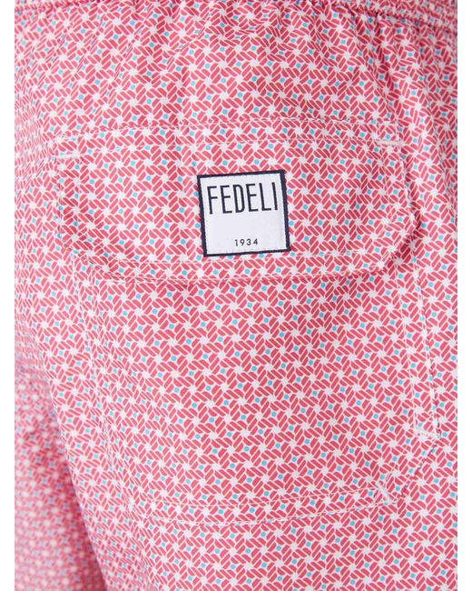 Fedeli Pink Printed Swimsuit for men