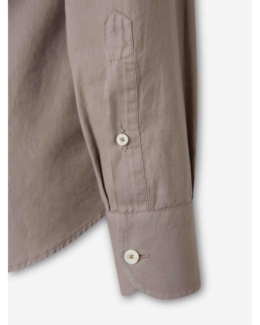 Santa Eulalia Gray Plain Cotton Shirt for men