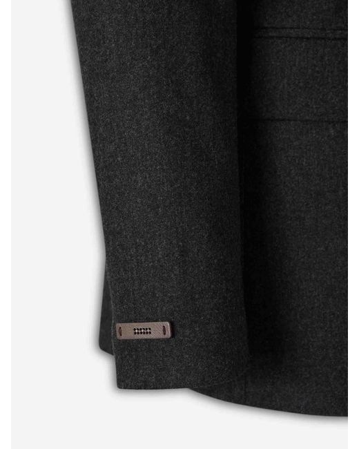 Peserico Black Straight Blazer With Tie