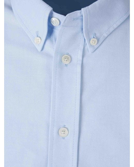 AMI Blue Casual Cotton Shirt for men