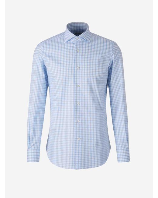 Santa Eulalia Blue Checkered Shirt for men