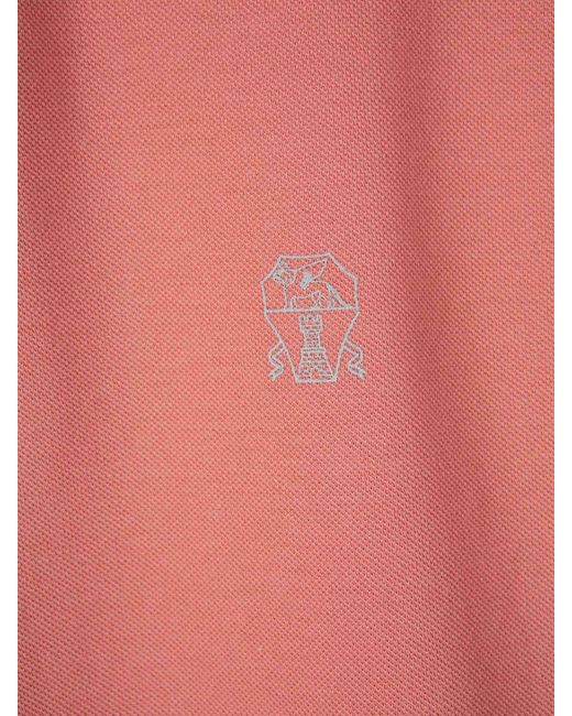 Logo Polo Semplice di Brunello Cucinelli in Pink da Uomo