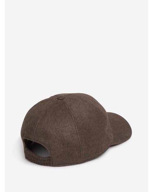Herno Brown Flannel Cap for men
