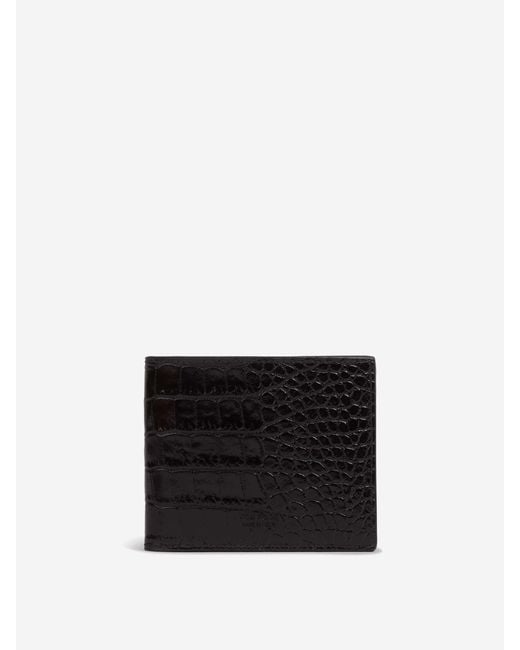 Tom Ford Black Foldable Leather Cardholder for men