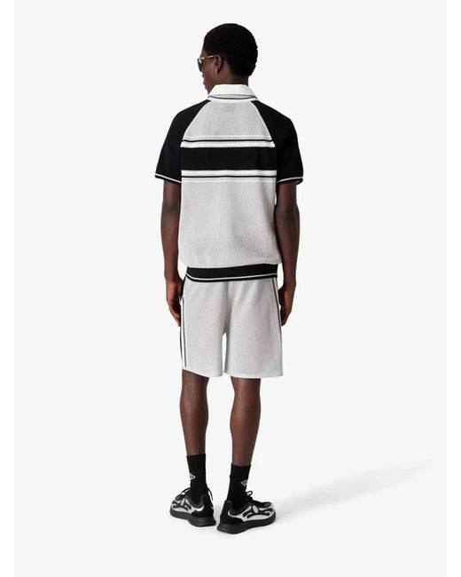 Casablanca Black Zip-Up Knit Polo Shirt for men