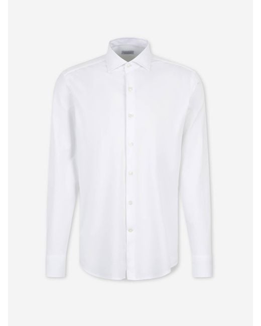 Santa Eulalia White Cotton Dress Shirt for men