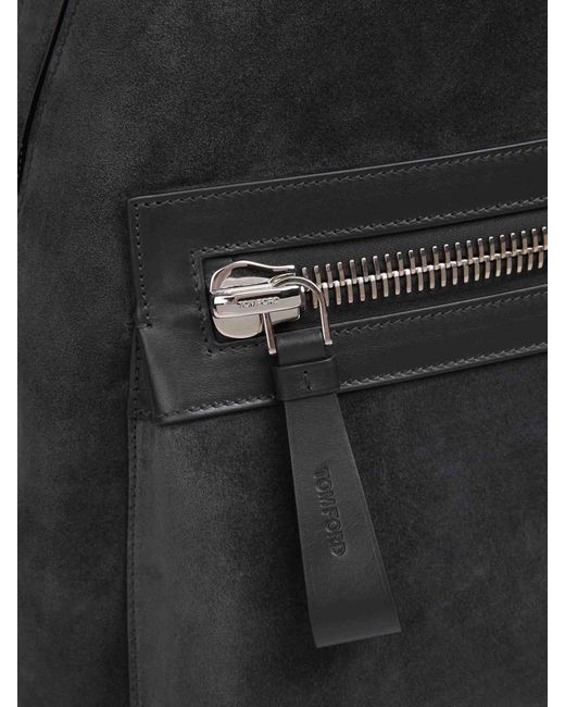 Tom Ford Black Suede Backpack for men