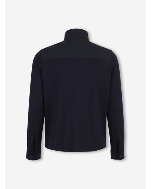 Marco Pescarolo Blue Technical Jacket With Round Neck for men