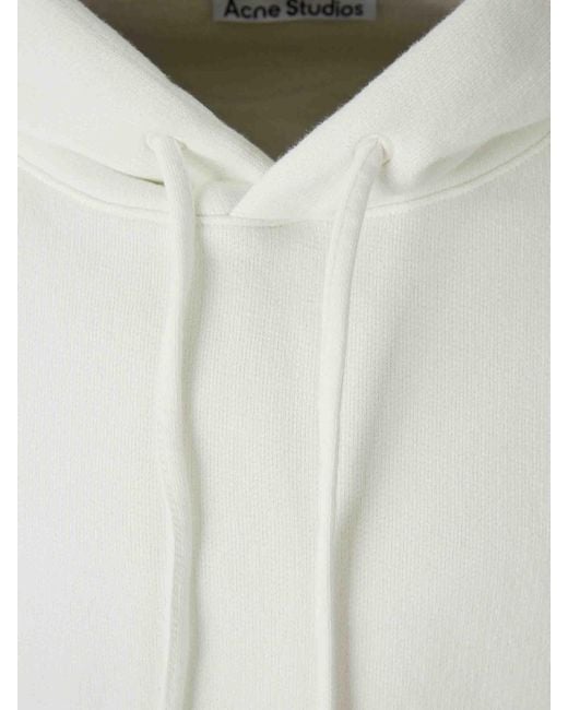 Acne White Hooded Sweatshirt for men