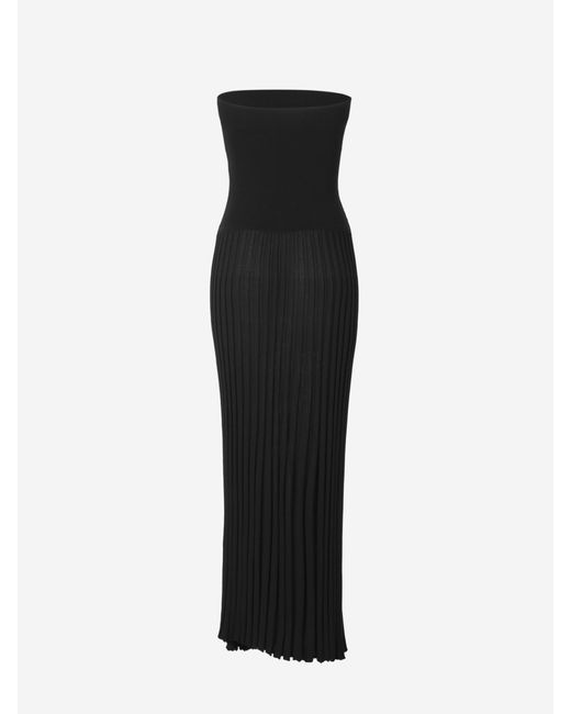 Christopher Esber Black Geripptes Strickkleid