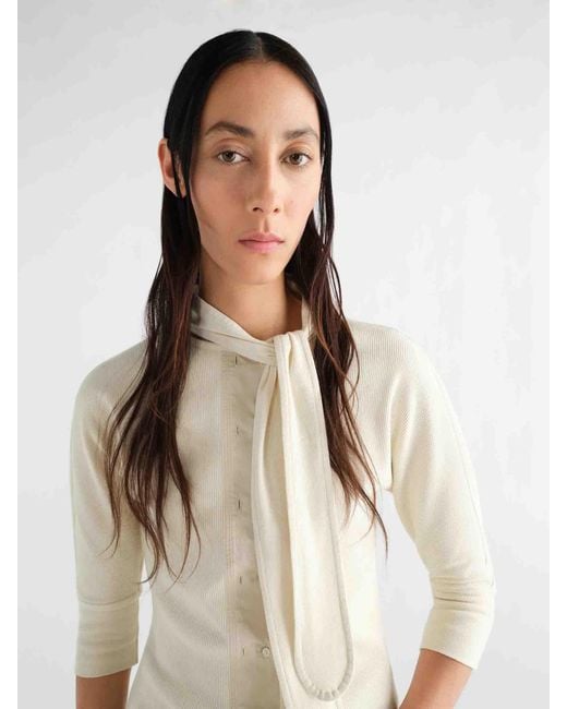 Lemaire White Ascot Knit T-Shirt