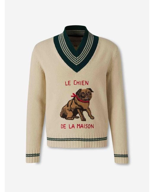Il Maglione Le Chien Della Maison di Valentino in Multicolor da Uomo