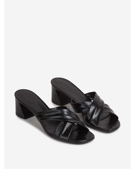 Khaite White Leather Mules
