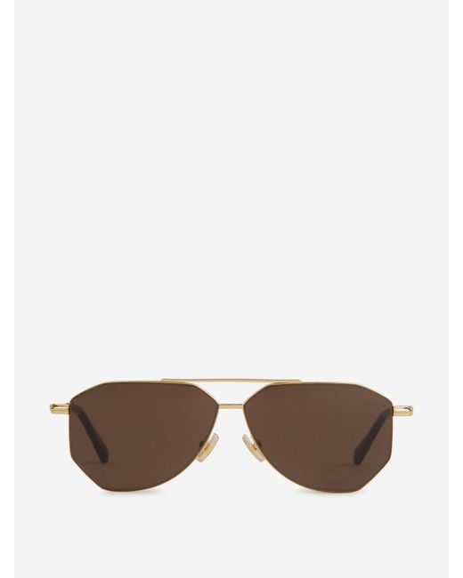 Bottega Veneta Metallic Aviator Sunglasses