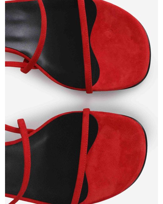 Khaite Red Loop Kitten Sandals