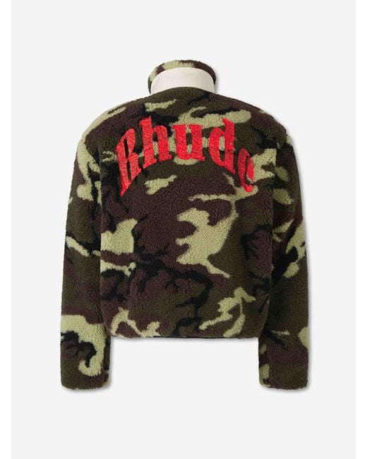 Rhude Black Logo Fleece Jacket for men